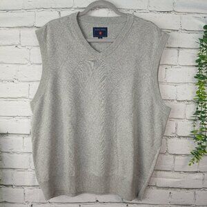 MENS SADDLEBRED GRAY SWEATER VEST, SIZE XL